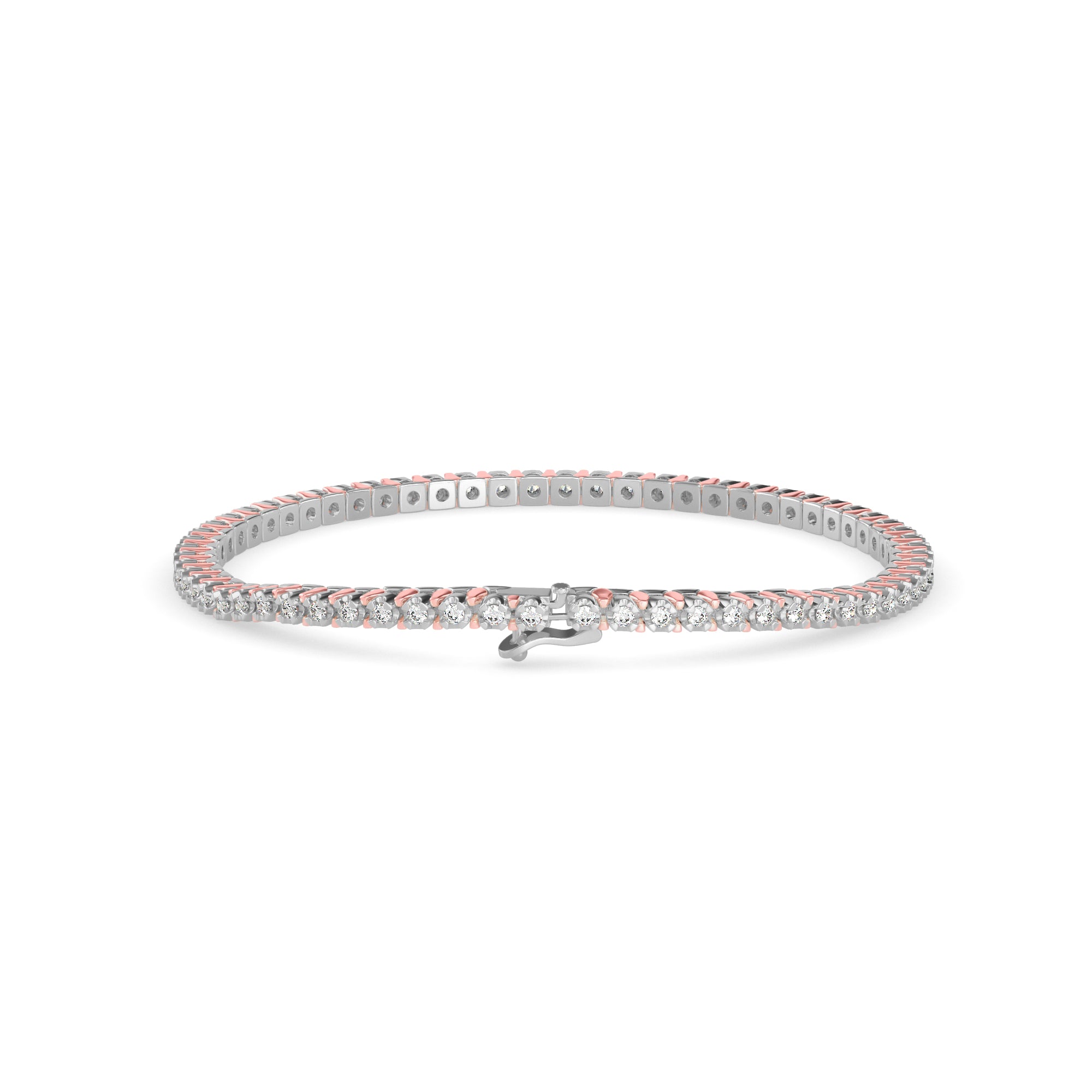 Turkel Diamond Tennis Bracelet-Rose Gold
