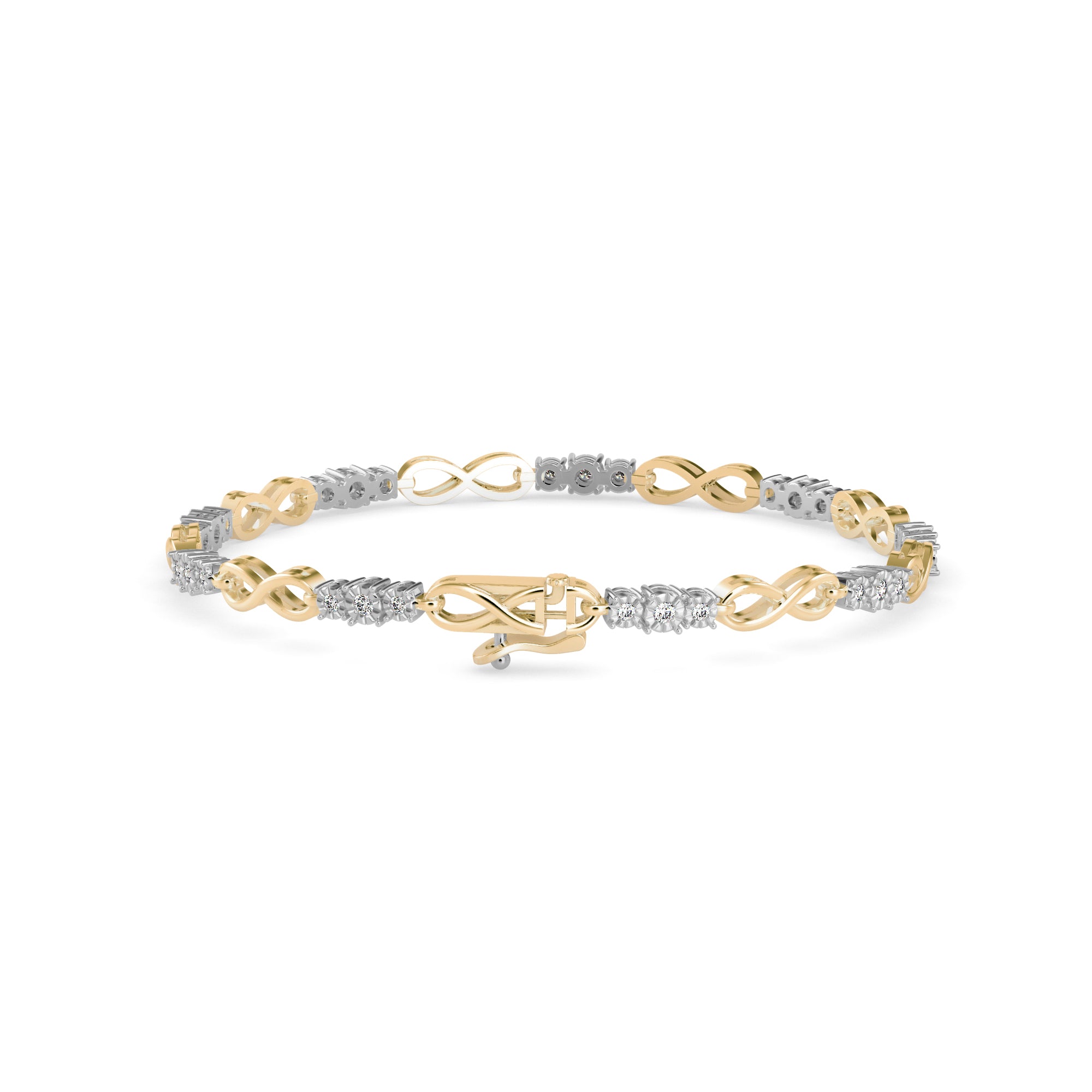 Tour Diamond Tennis Bracelet-Golden