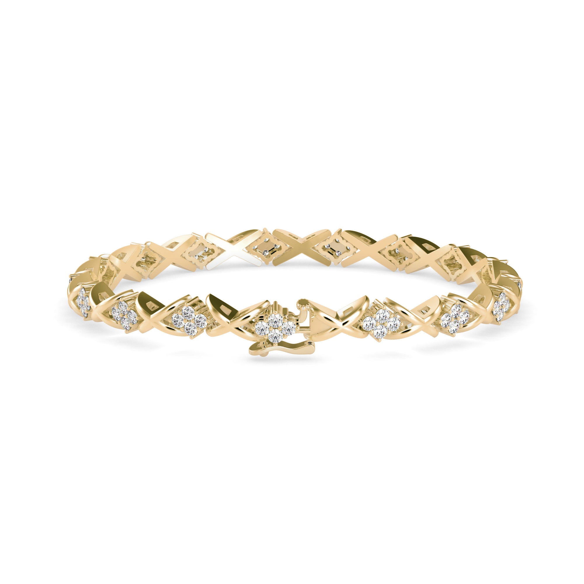 Diamond Petite Tennis Bracelet-Golden
