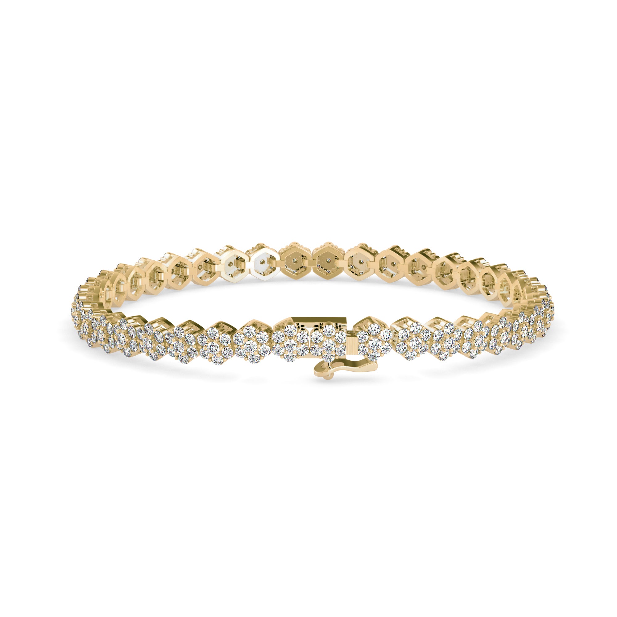 Fortuna Tennis Diamond Bracelet-Golden