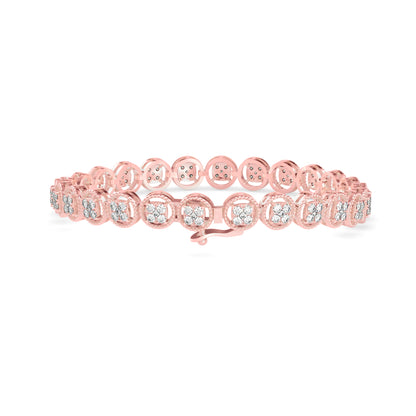 Venelia Diamond Tennis Bracelet-Rose Gold