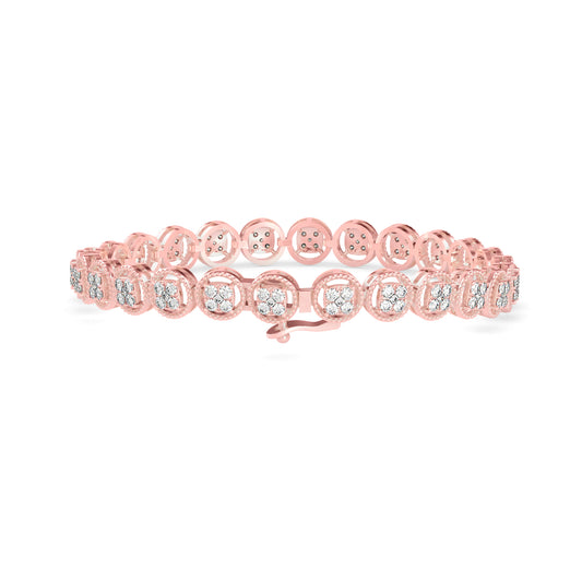 Venelia Diamond Tennis Bracelet-Rose Gold