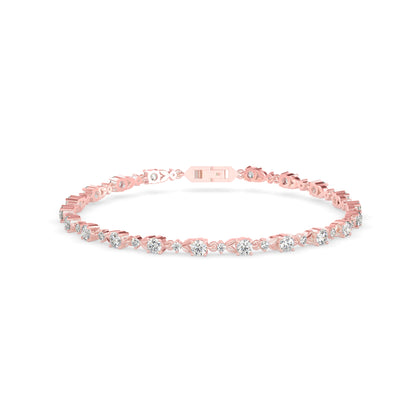 Fluke Diamond Tennis Bracelet-Rose Gold