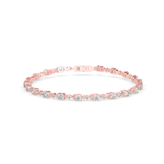 Fluke Diamond Tennis Bracelet-Rose Gold