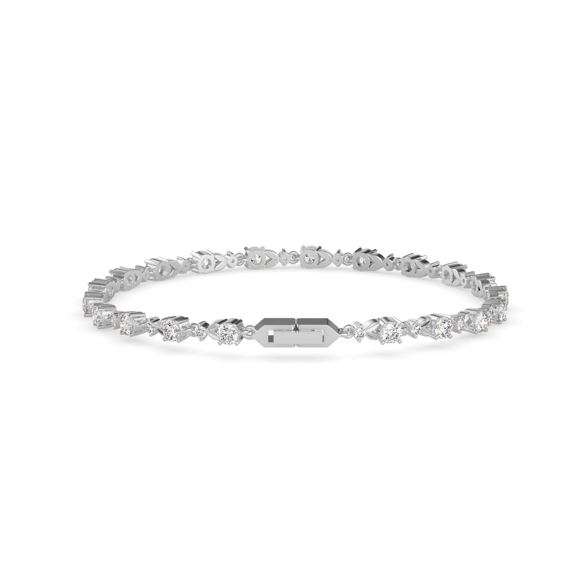 Fluke Diamond Tennis Bracelet-Silver