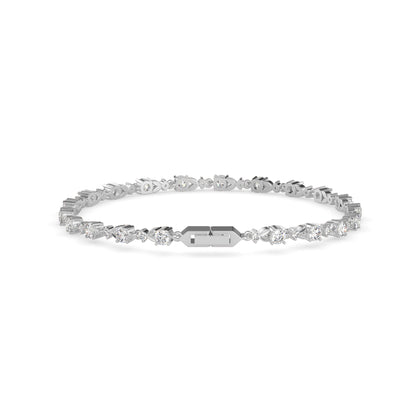 Fluke Diamond Tennis Bracelet-Silver