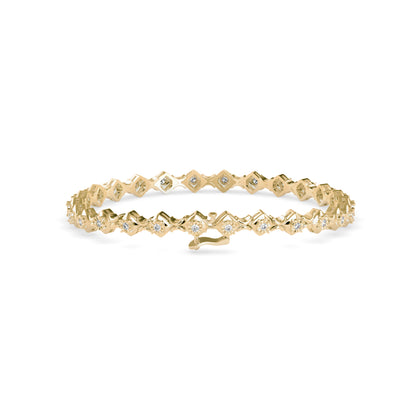 Diamond Bezer Tennis Bracelet-Golden