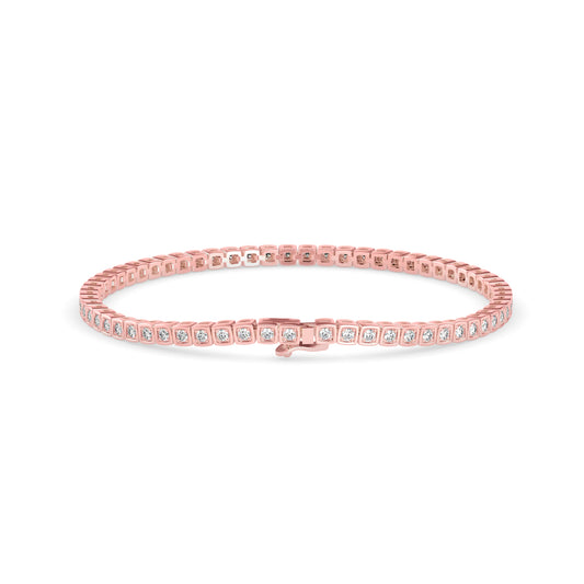 Sienna Diamond Tennis Bracelet-Rose Gold