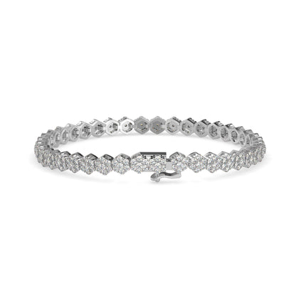Fortuna Tennis Diamond Bracelet-Silver