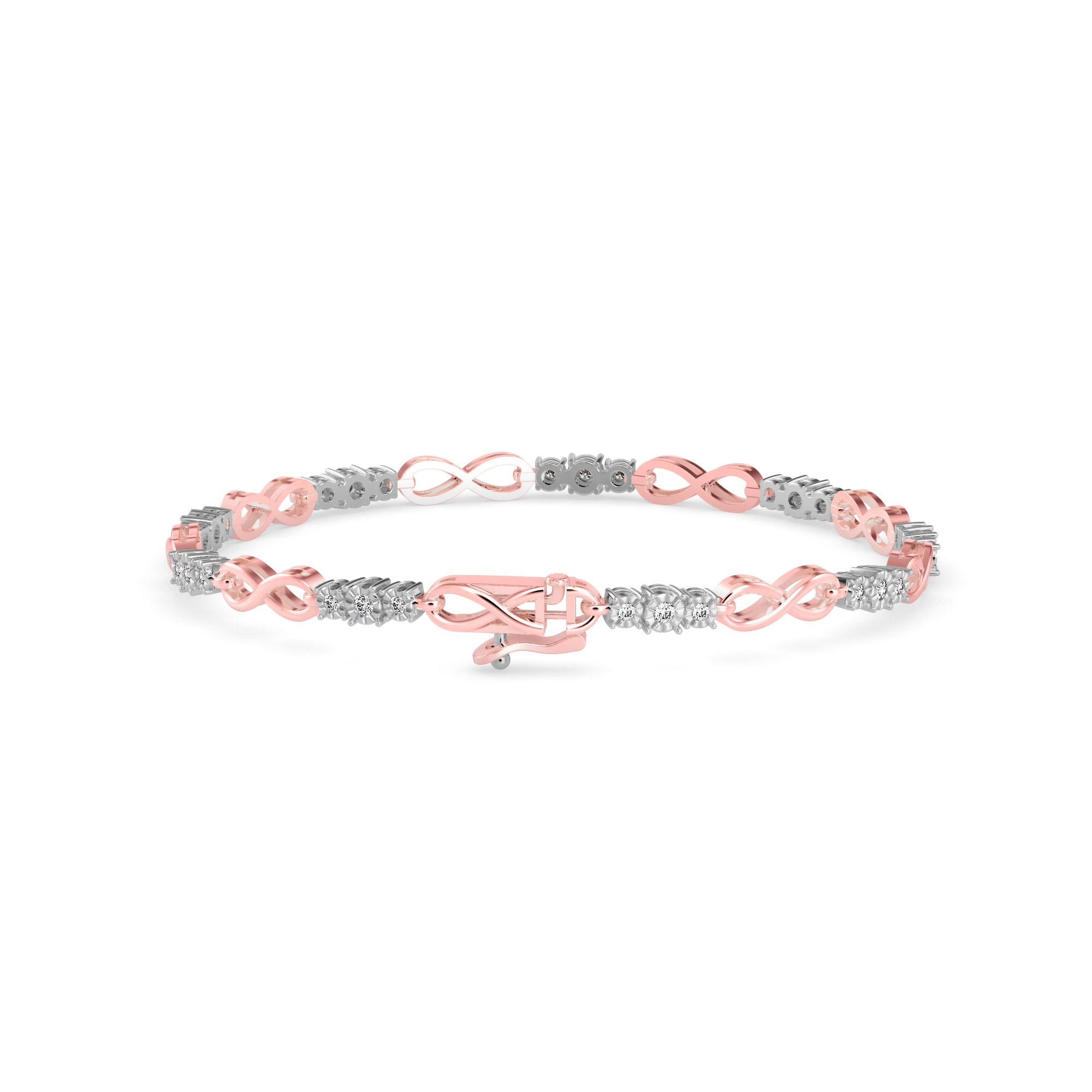 Tour Diamond Tennis Bracelet-Rose Gold