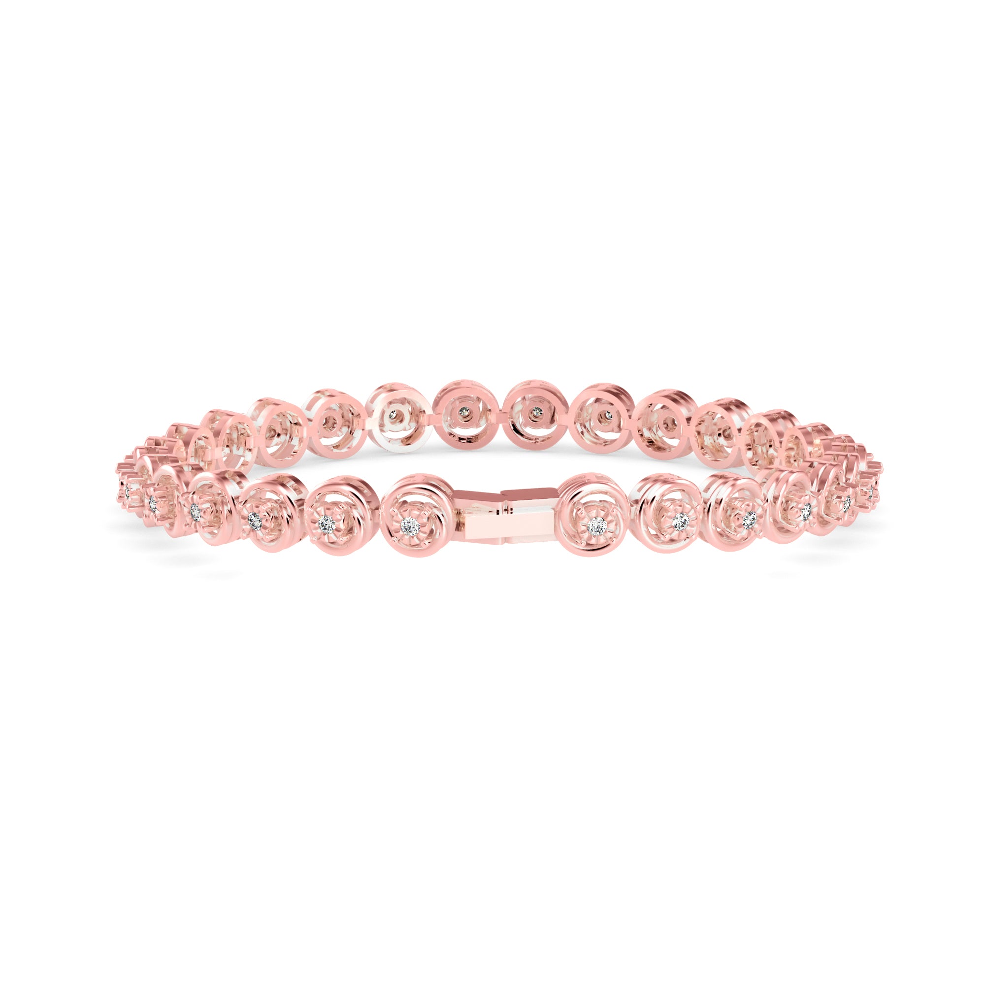 Diamond Flo Tennis Bracelet-Rose Gold