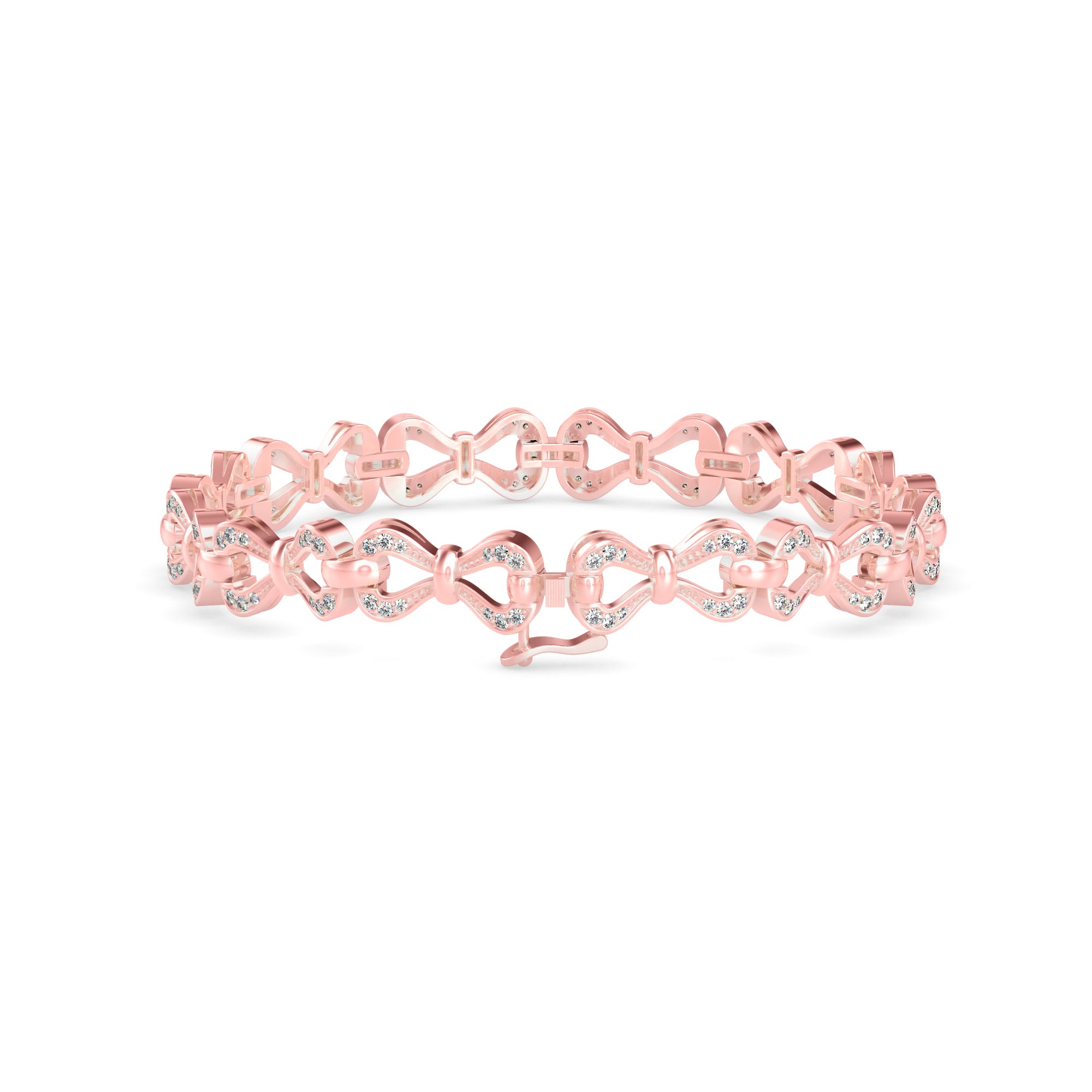 Clover Tennis Diamond Bracelet-Rose Gold
