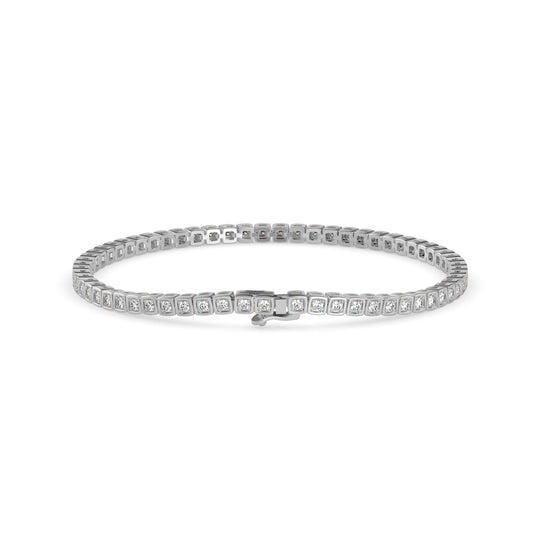 Sienna Diamond Tennis Bracelet-Silver