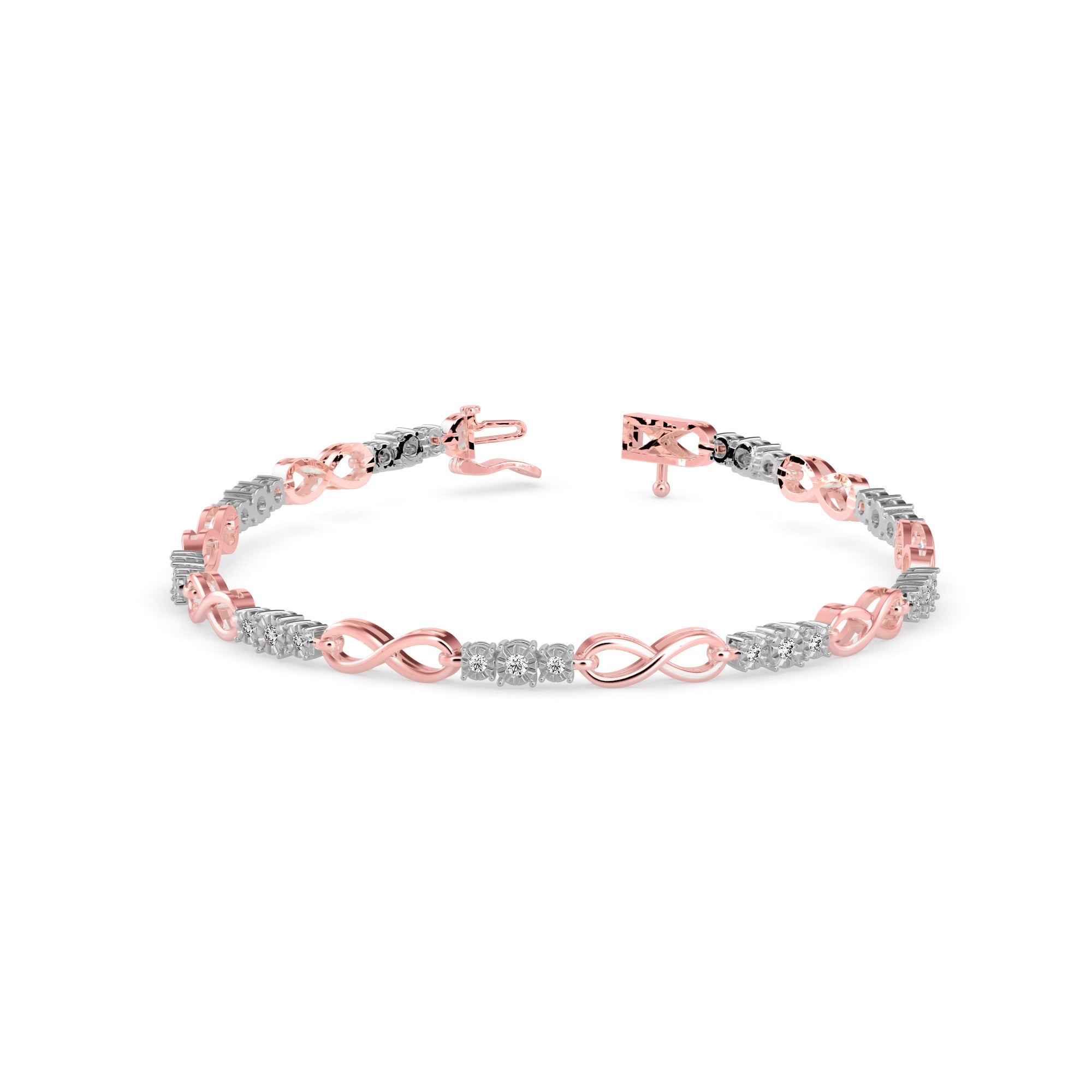 Tour Diamond Tennis Bracelet-Rose Gold