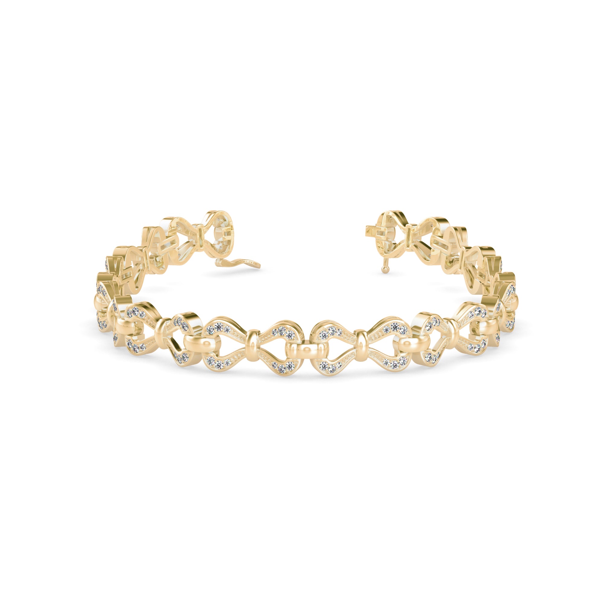 Clover Tennis Diamond Bracelet-Golden