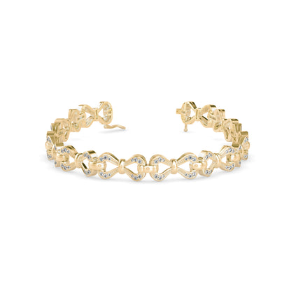 Clover Tennis Diamond Bracelet-Golden