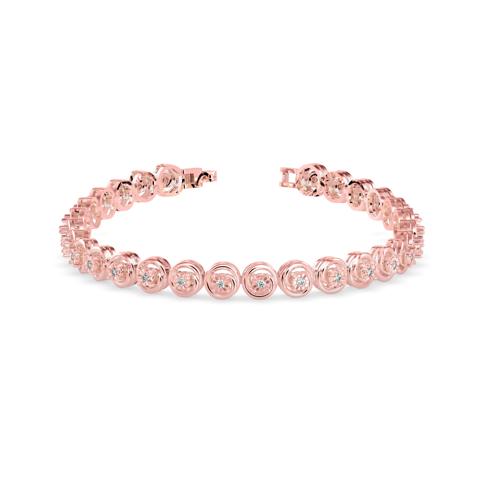 Diamond Flo Tennis Bracelet-Rose Gold