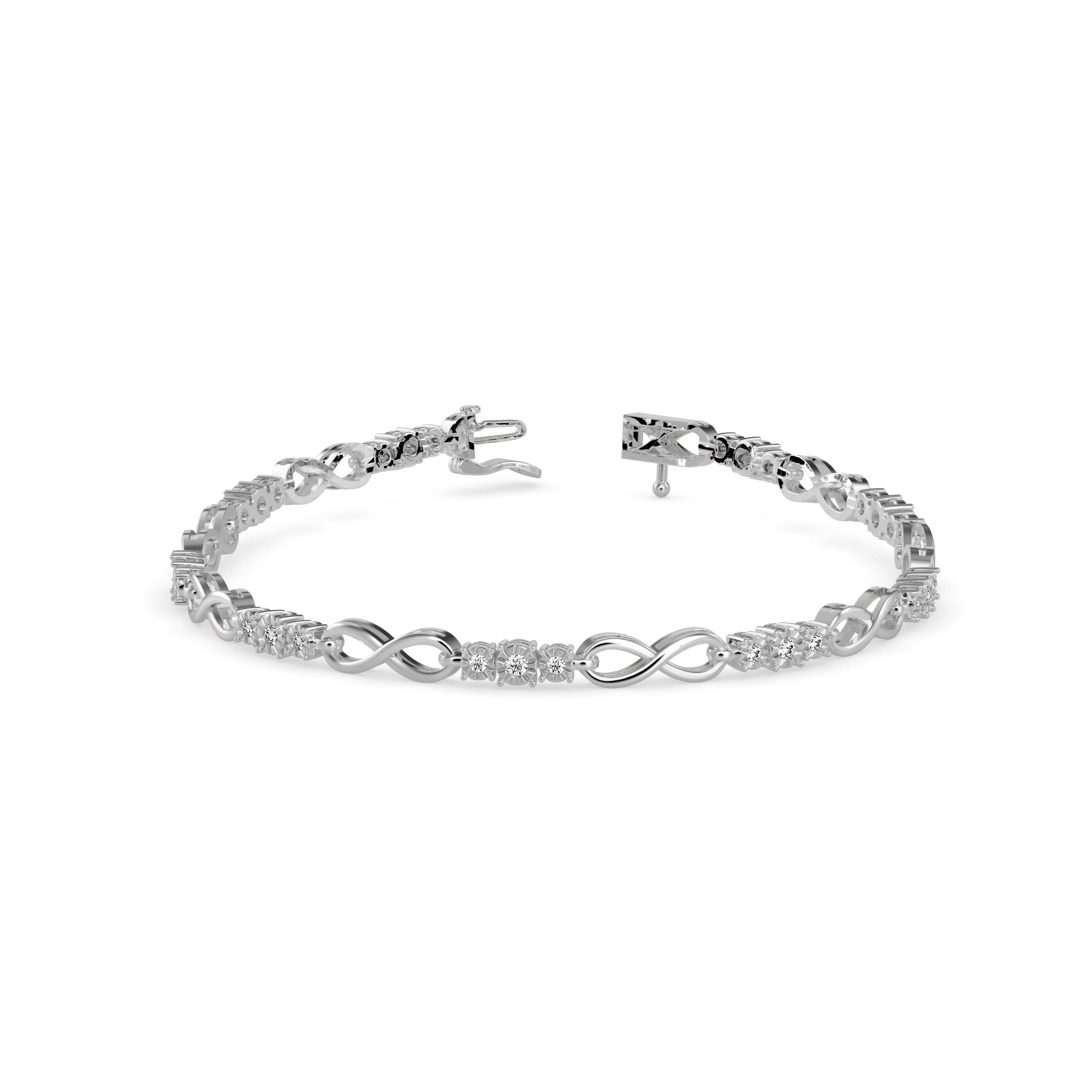Tour Diamond Tennis Bracelet-Silver