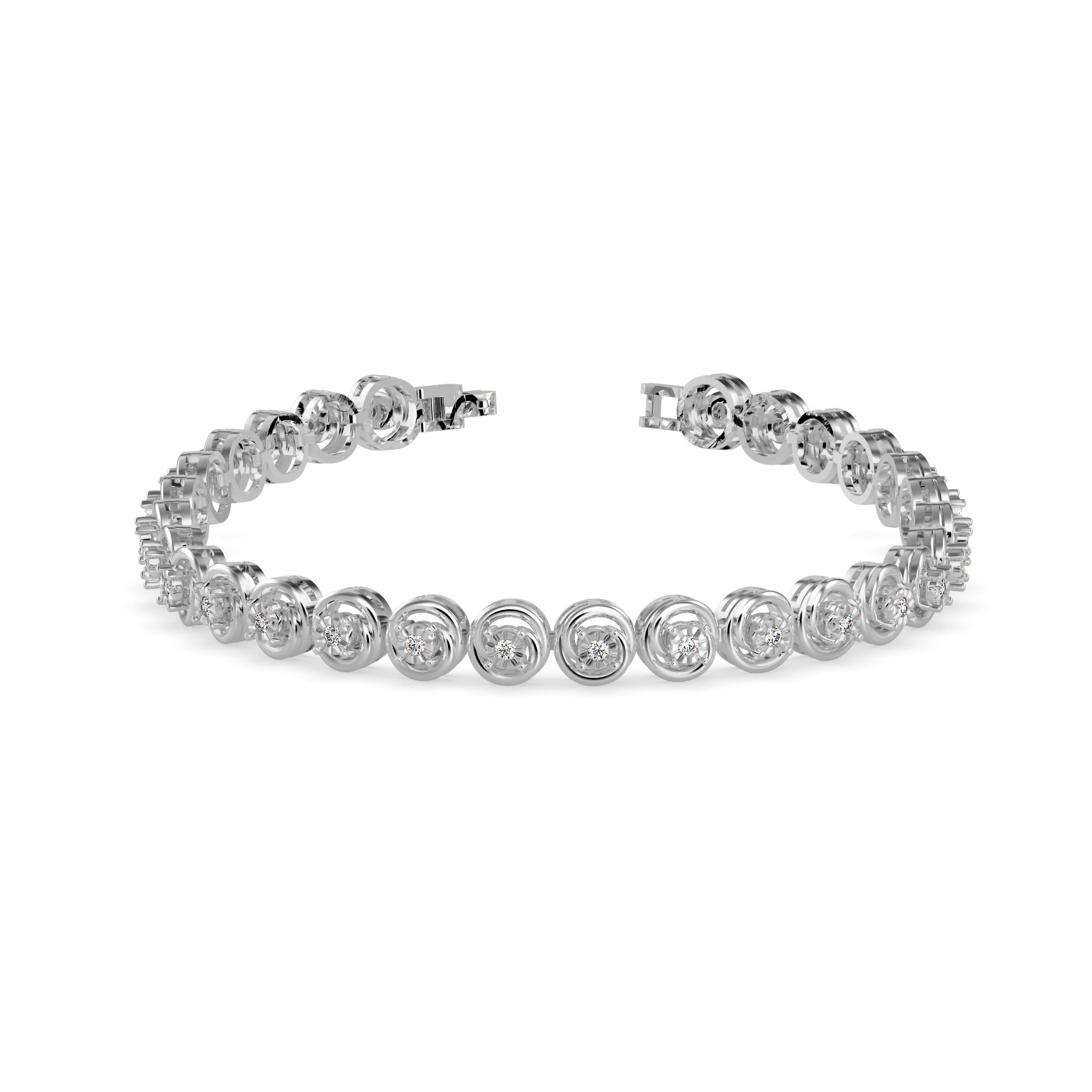 Diamond Flo Tennis Bracelet-Silver