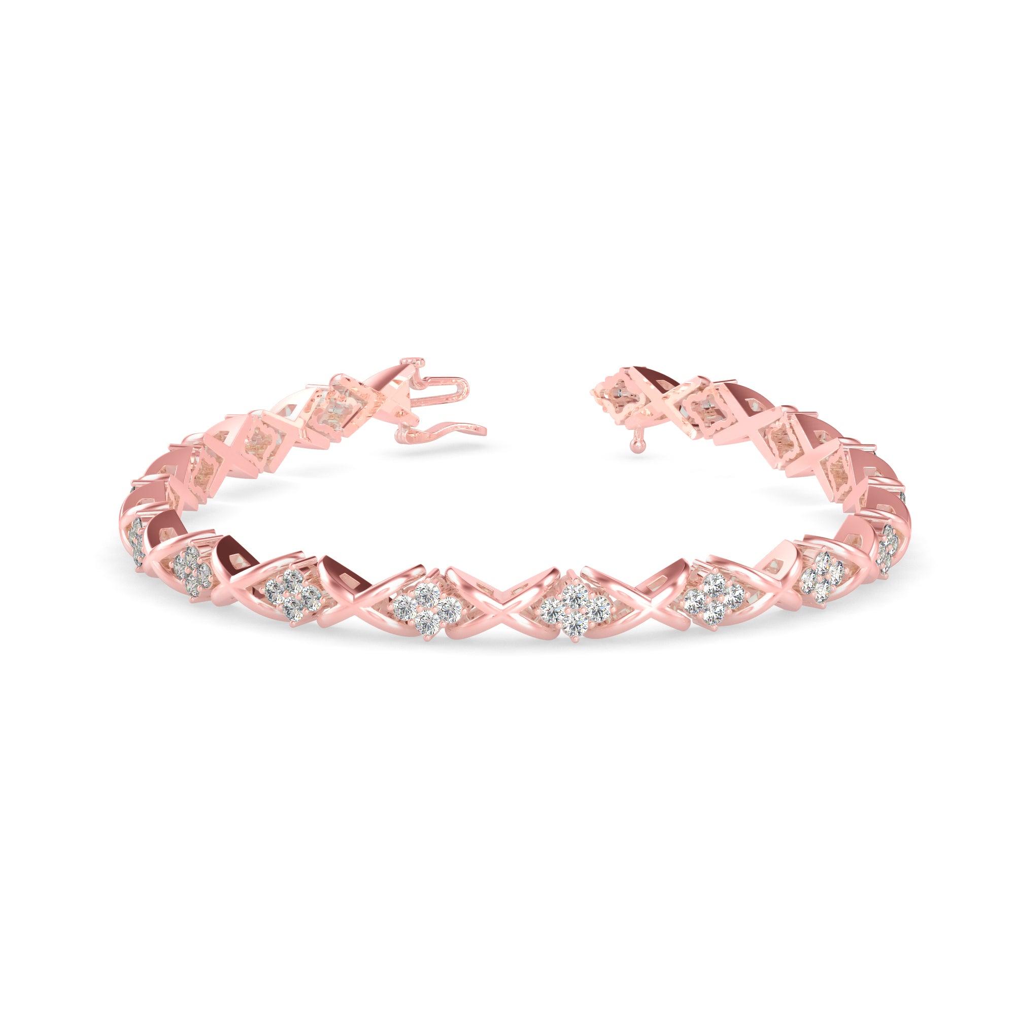 Diamond Petite Tennis Bracelet-Rose Gold