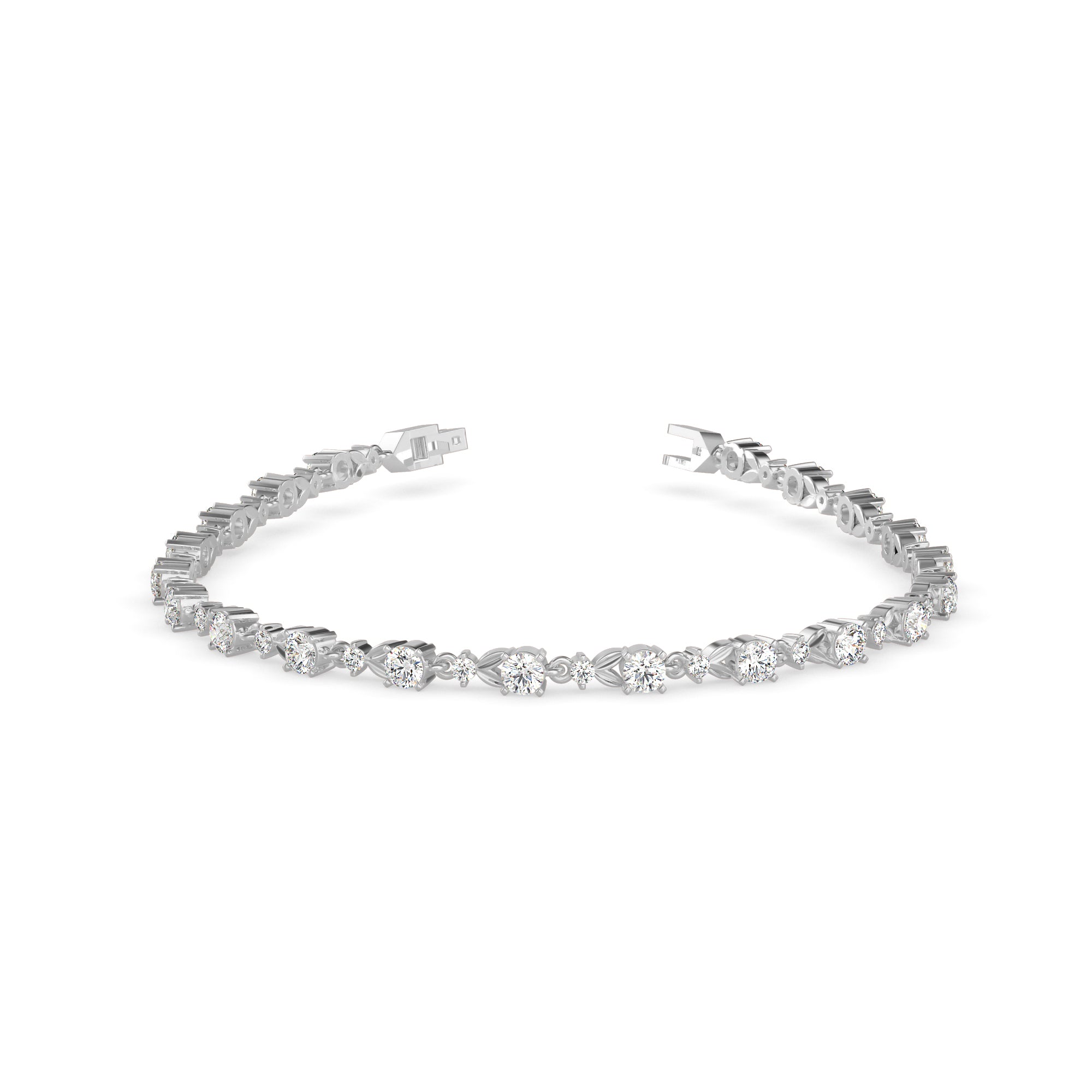 Fluke Diamond Tennis Bracelet-Silver