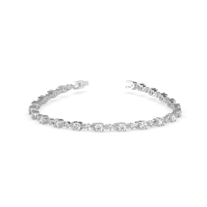 Fluke Diamond Tennis Bracelet-Silver