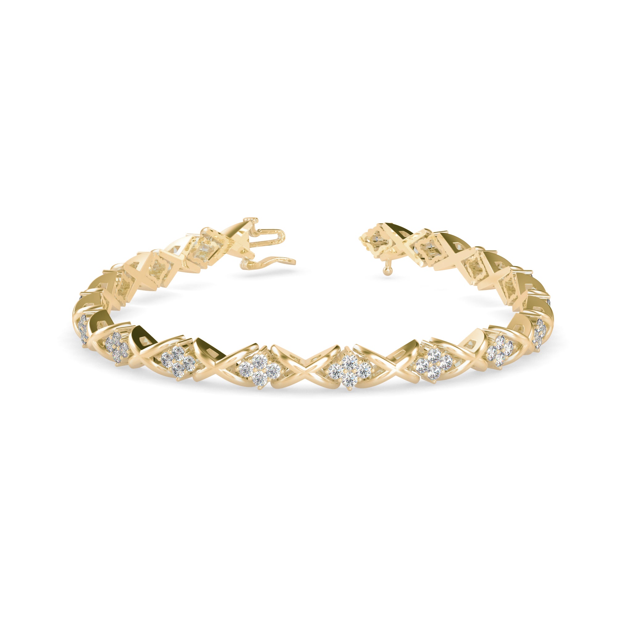 Diamond Petite Tennis Bracelet-Golden