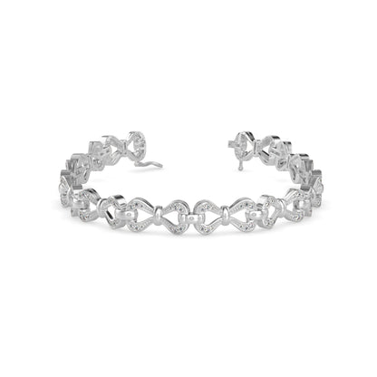 Clover Tennis Diamond Bracelet-Silver