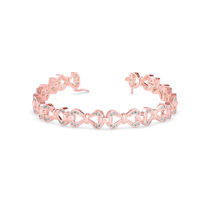Clover Tennis Diamond Bracelet-Rose Gold
