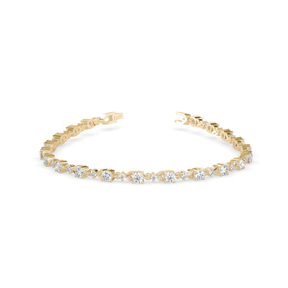 Fluke Diamond Tennis Bracelet-Golden