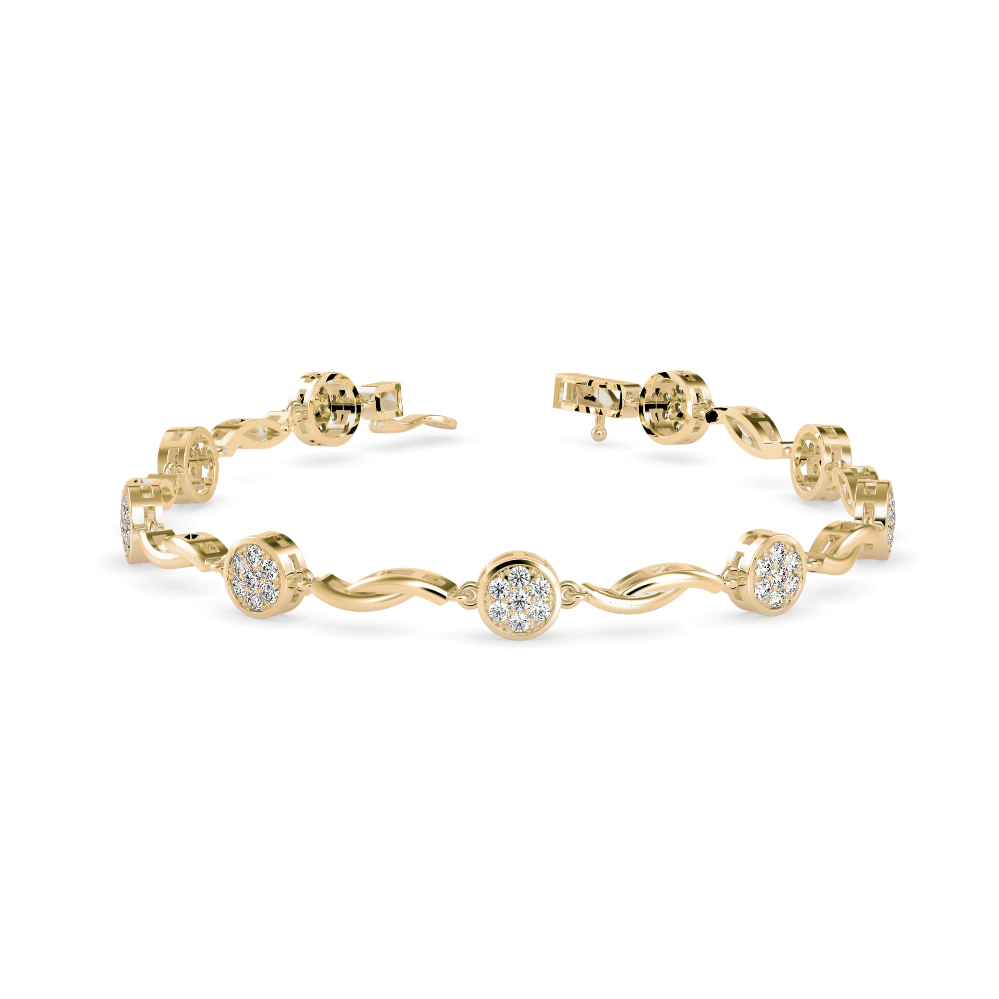 Opulent Diamond Tennis Bracelet-Golden