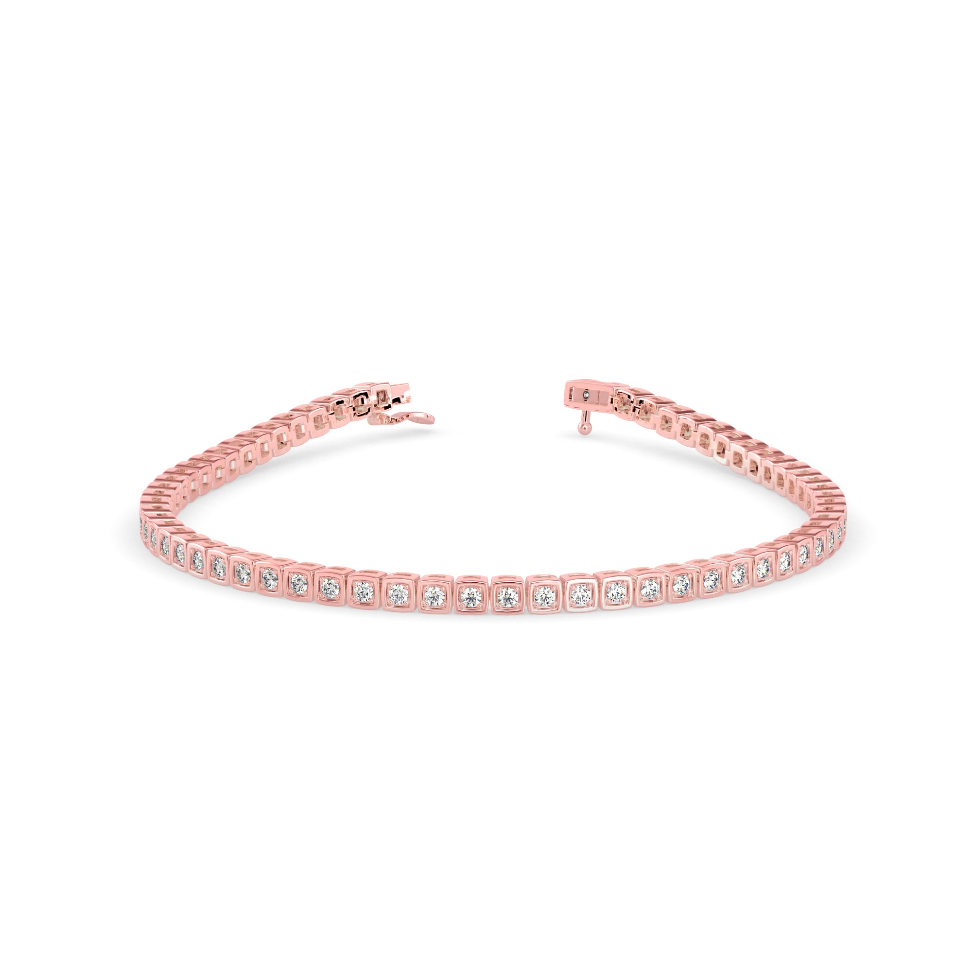 Sienna Diamond Tennis Bracelet-Rose Gold