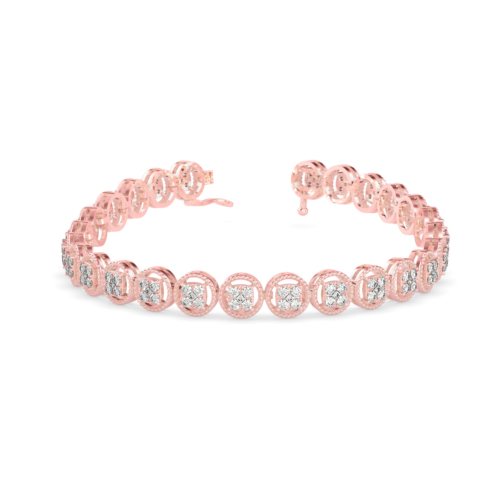 Venelia Diamond Tennis Bracelet-Rose Gold