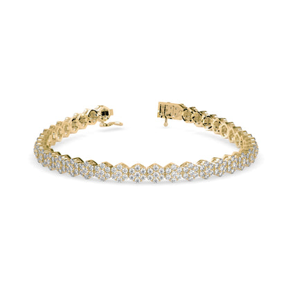 Fortuna Tennis Diamond Bracelet-Golden