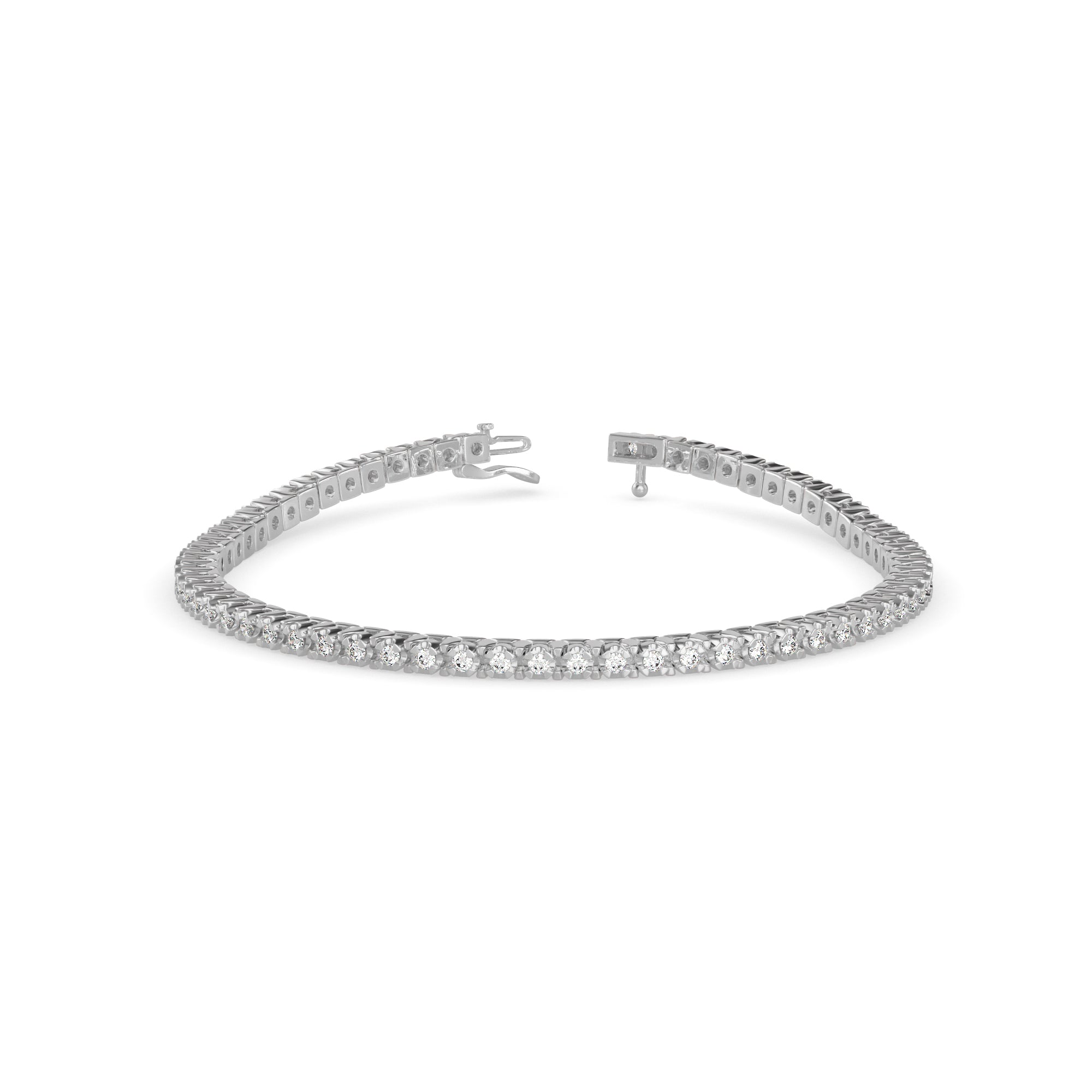 Turkel Diamond Tennis Bracelet-Silver