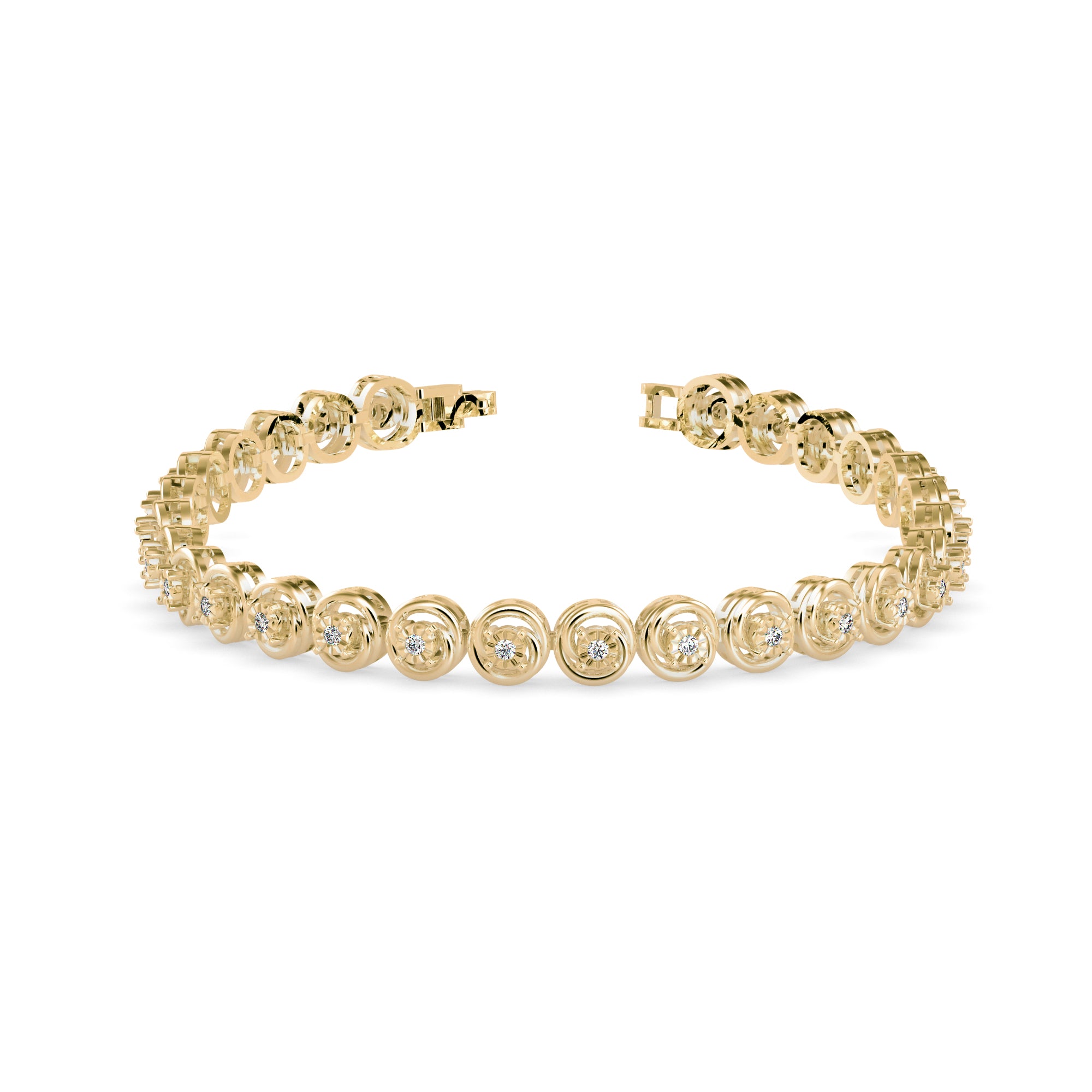Diamond Flo Tennis Bracelet-Golden