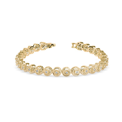 Diamond Flo Tennis Bracelet-Golden