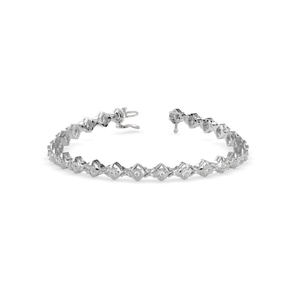 Diamond Bezer Tennis Bracelet-Silver