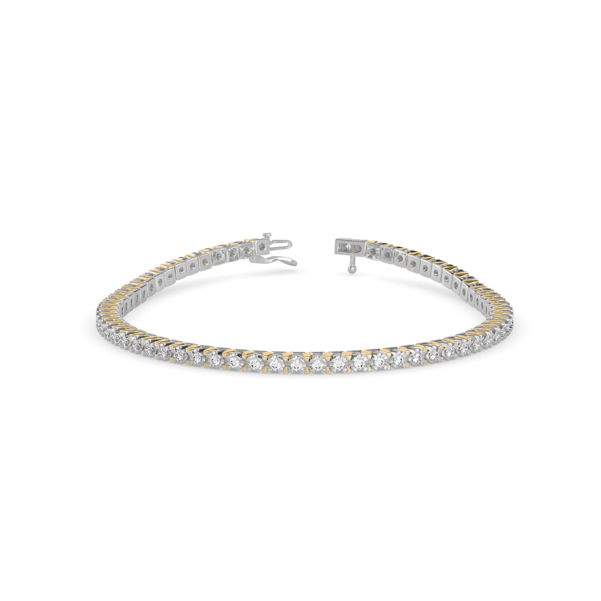 Turkel Diamond Tennis Bracelet-Golden