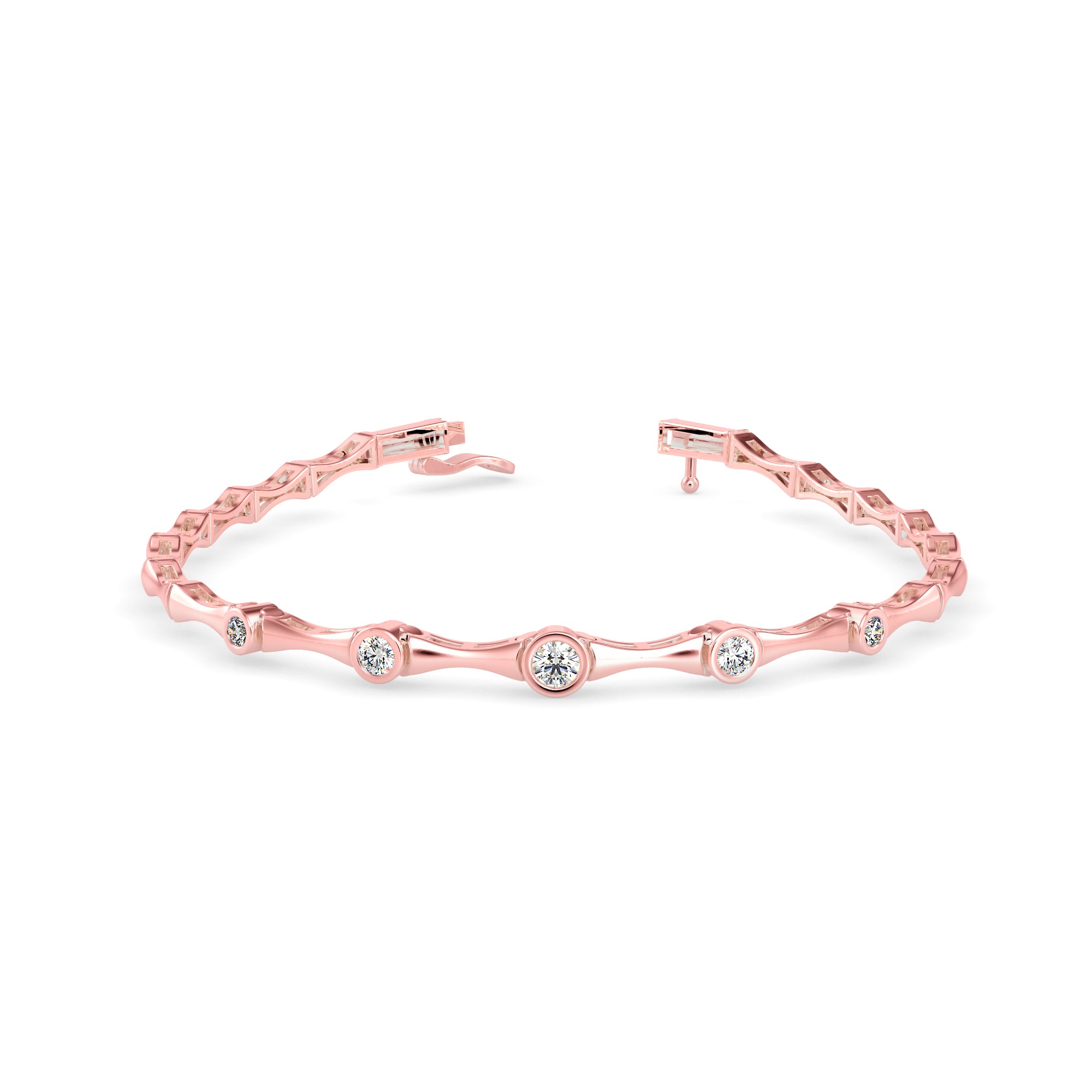 Precious Diamond Tennis Bracelet-Rose Gold