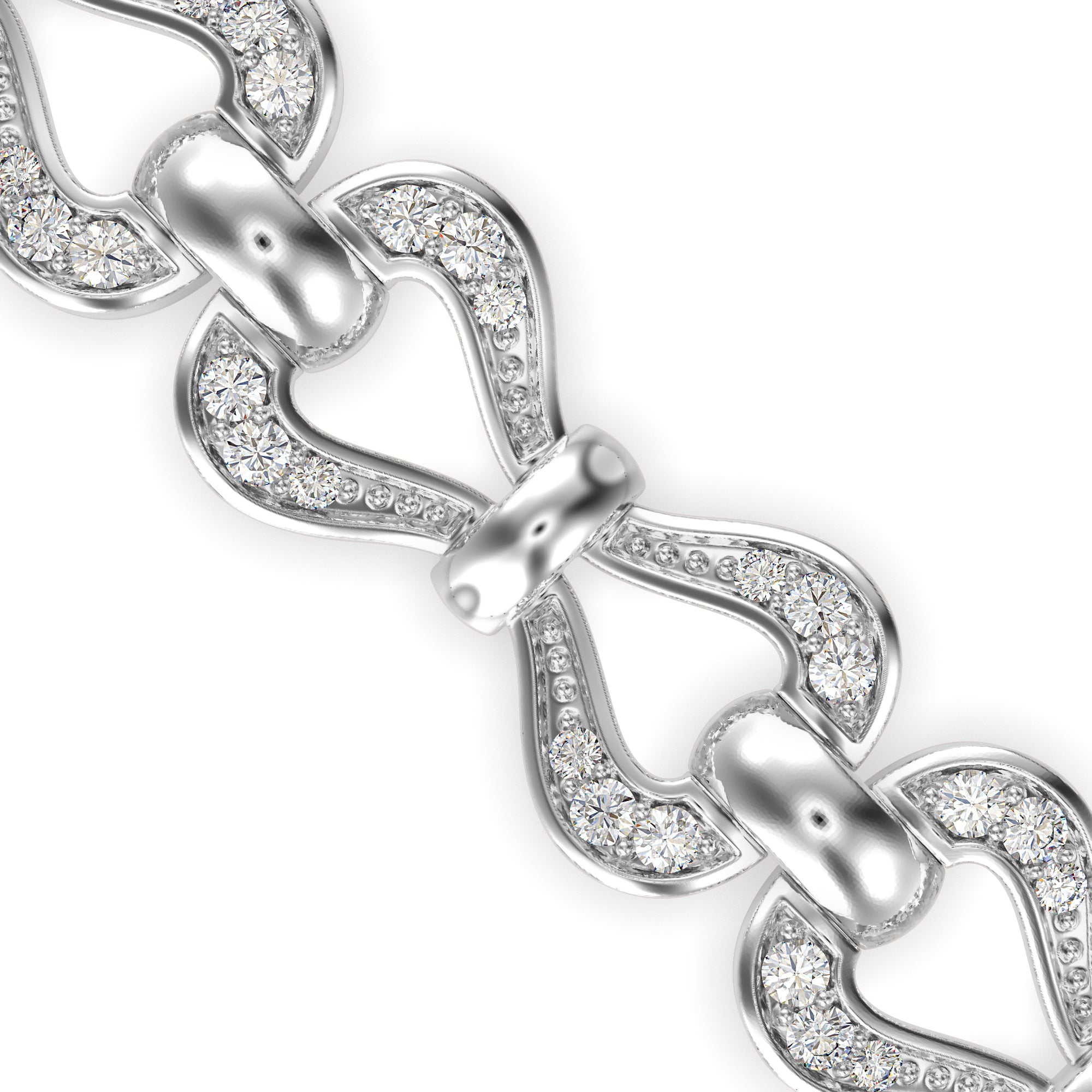 Clover Tennis Diamond Bracelet-Silver