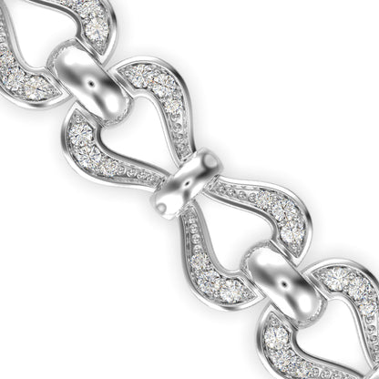 Clover Tennis Diamond Bracelet-Silver
