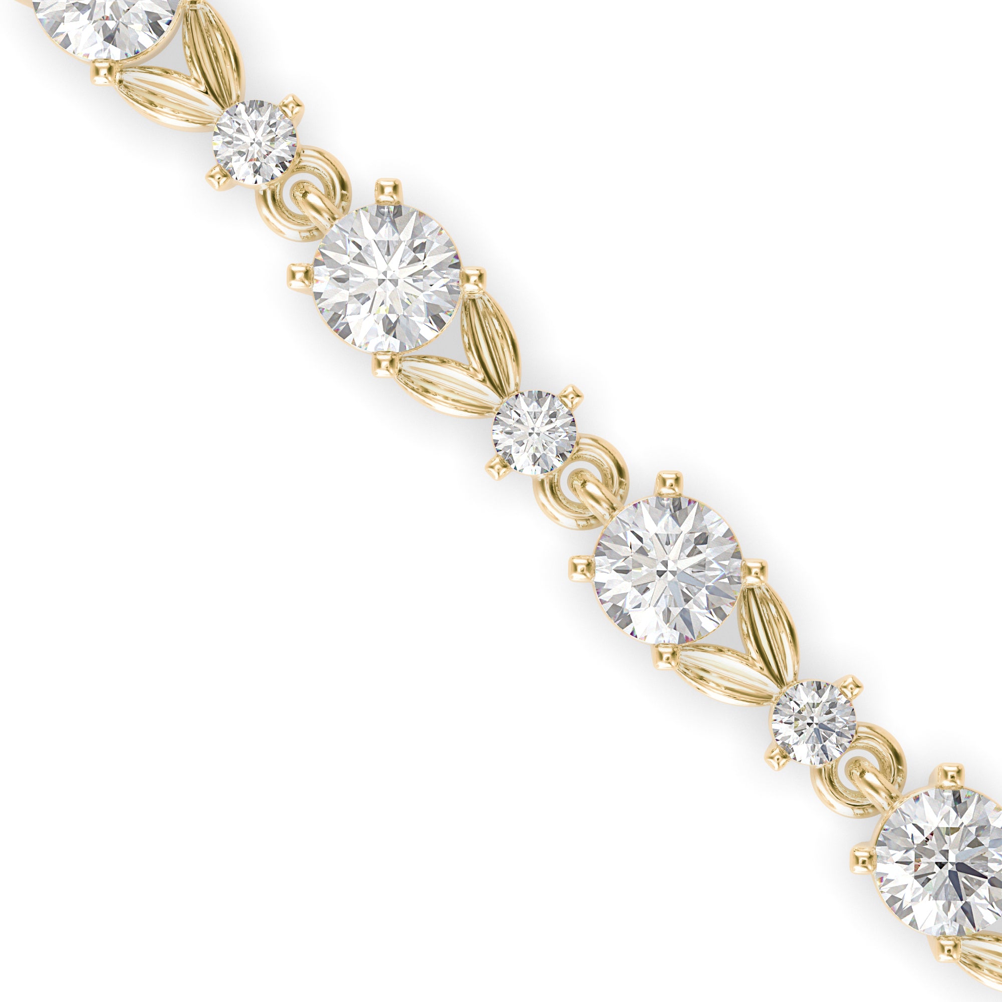 Fluke Diamond Tennis Bracelet-Golden
