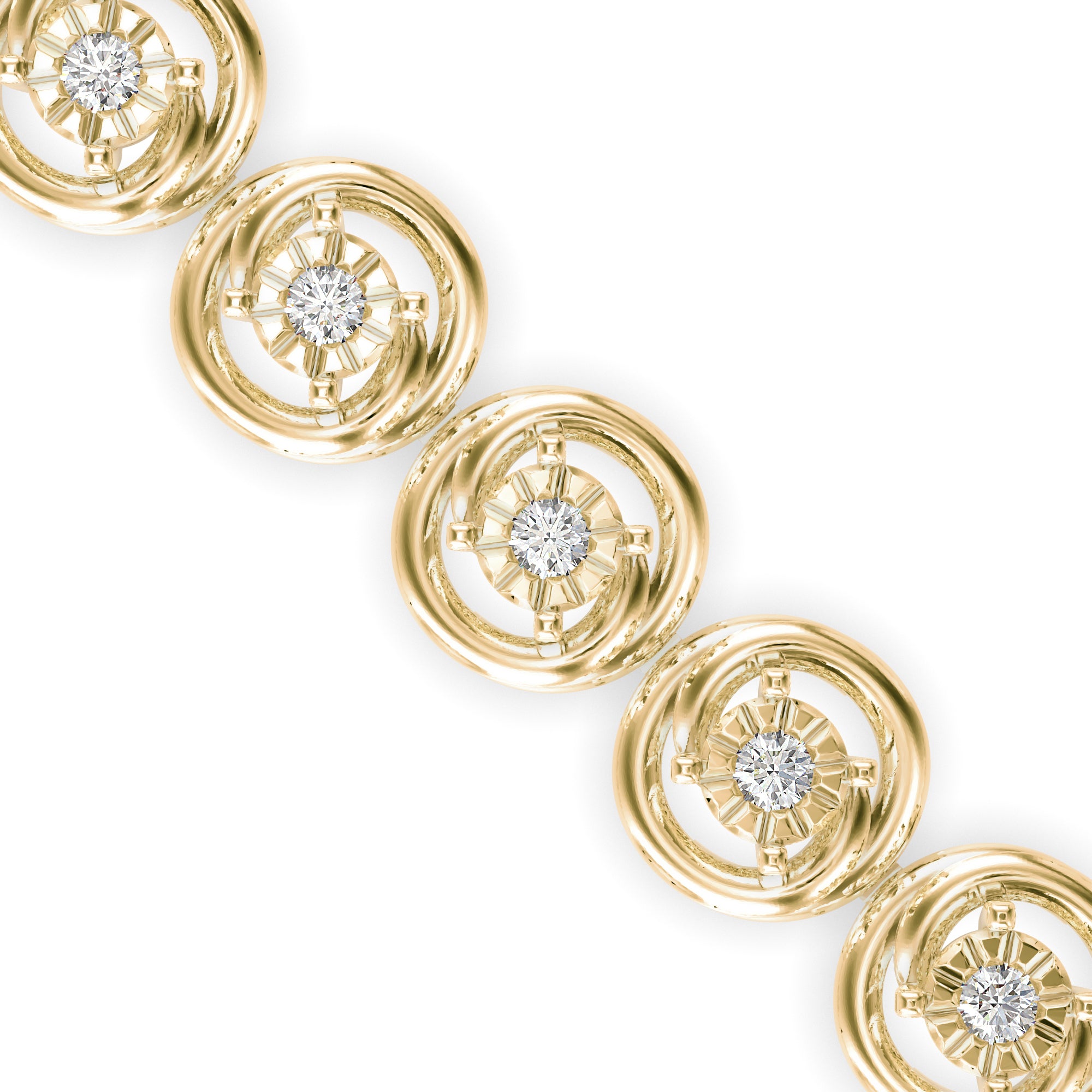 Diamond Flo Tennis Bracelet-Golden