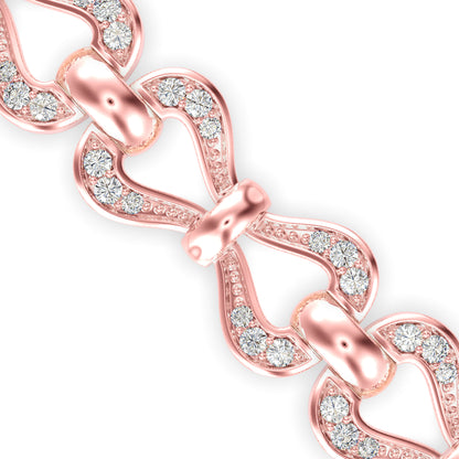 Clover Tennis Diamond Bracelet-Rose Gold