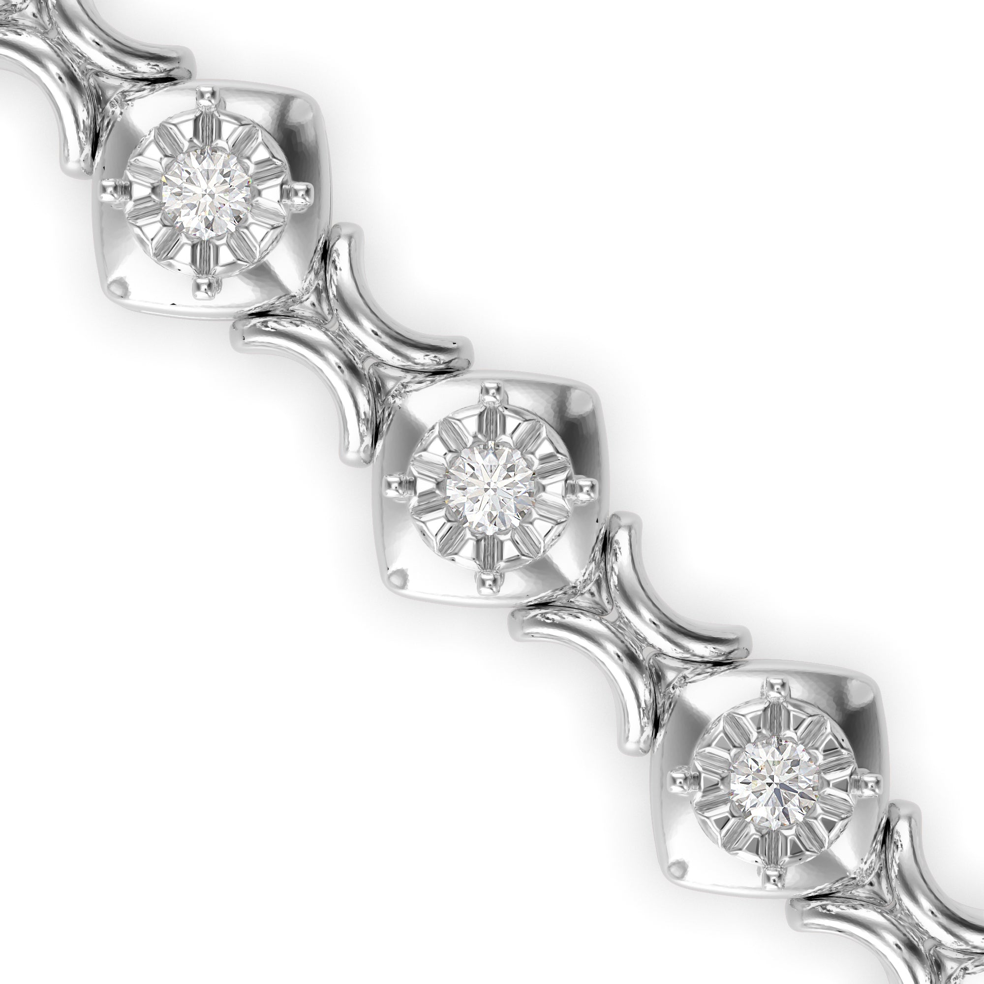 Diamond Bezer Tennis Bracelet-Silver