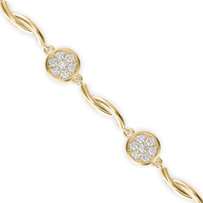 Opulent Diamond Tennis Bracelet-Golden