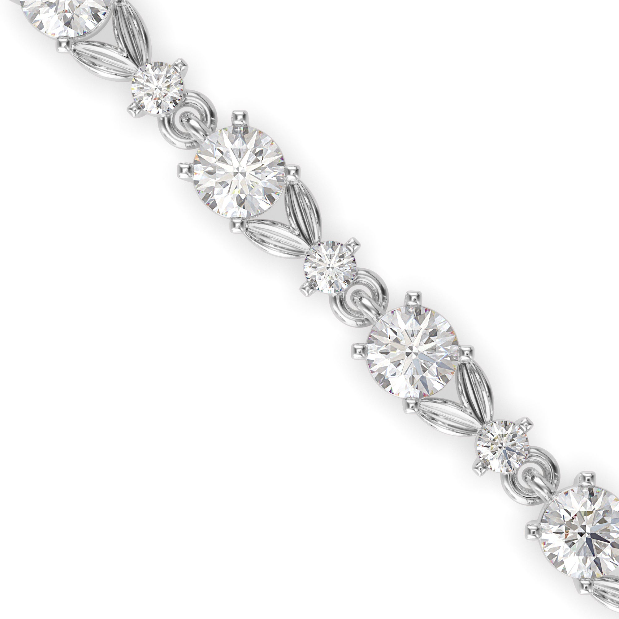 Fluke Diamond Tennis Bracelet-Silver