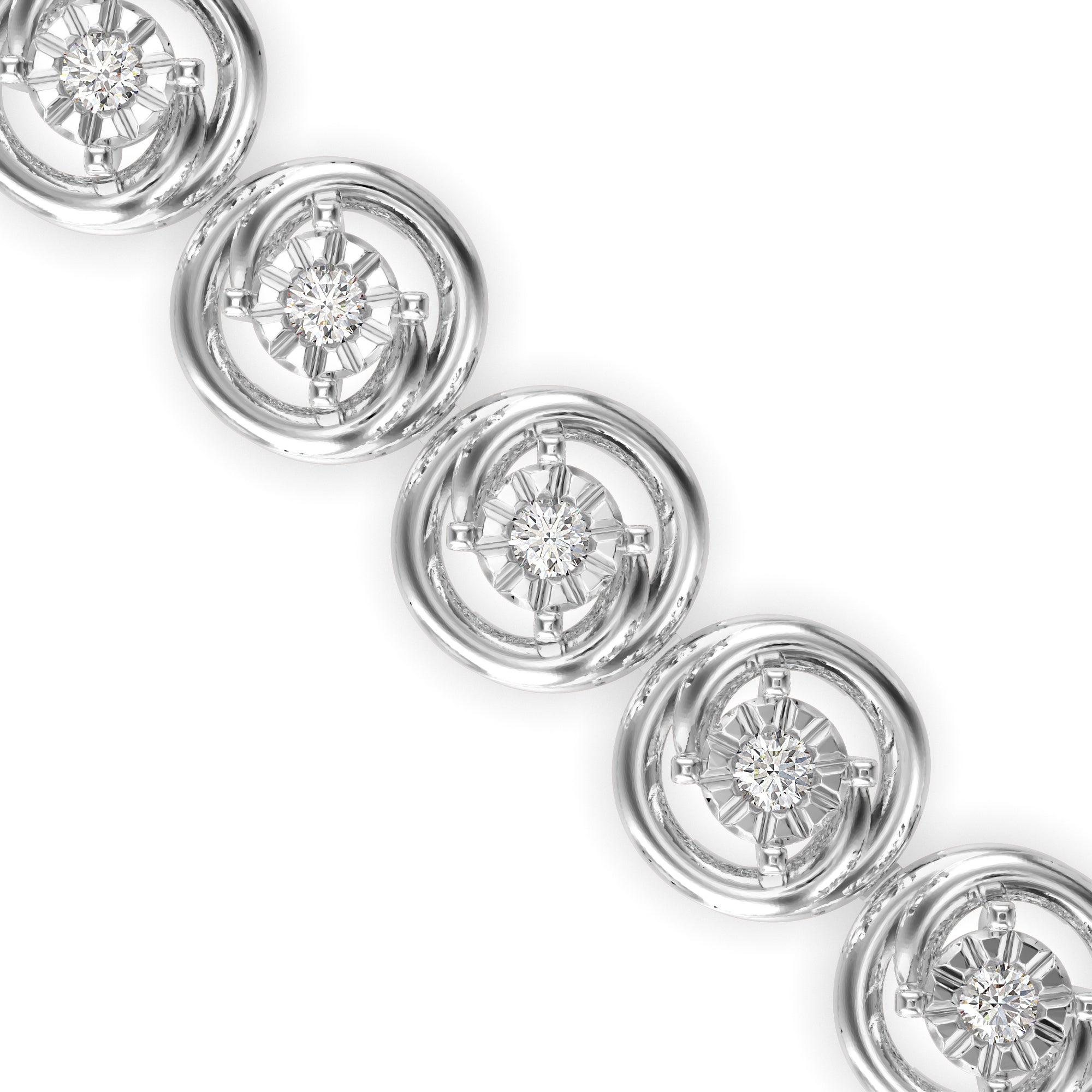 Diamond Flo Tennis Bracelet-Silver