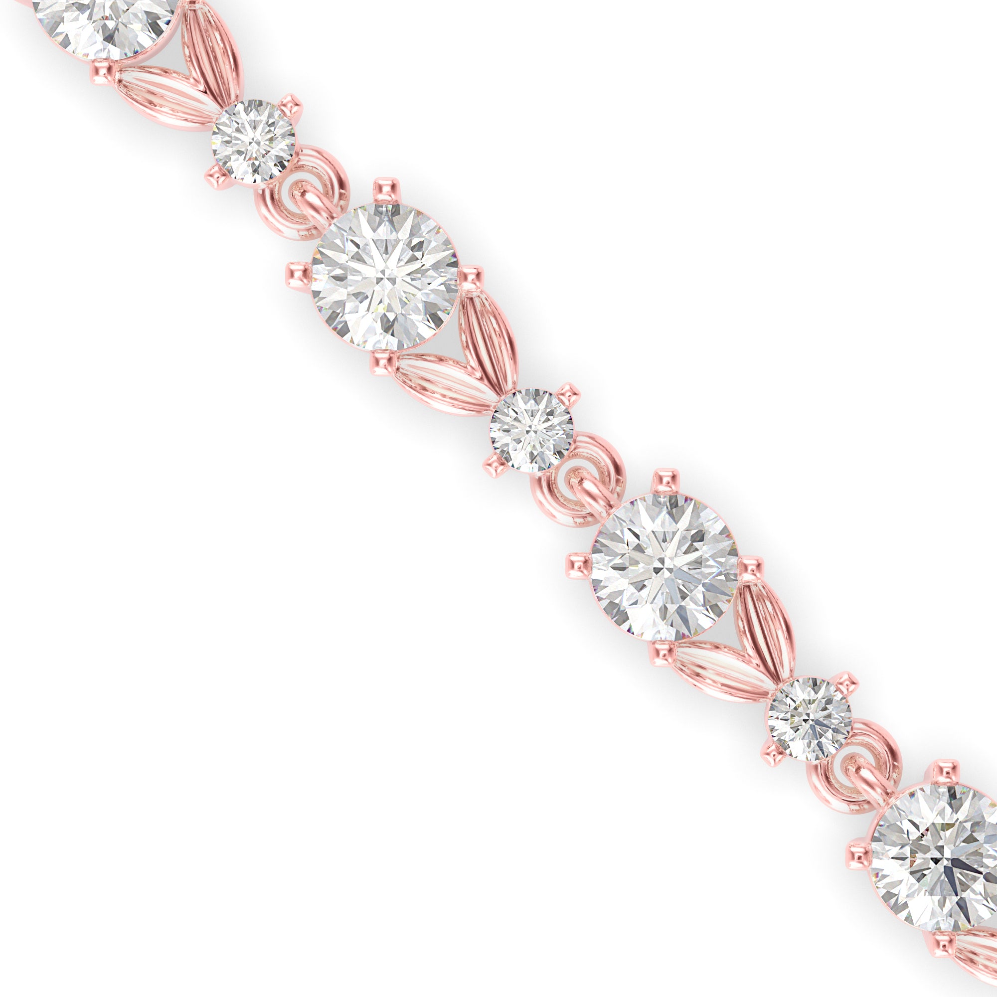 Fluke Diamond Tennis Bracelet-Rose Gold